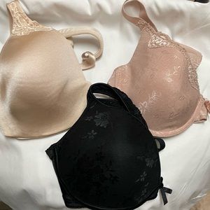 Three for Less Than The Price of One! Tan, Beige, & Black Bras, Size 38D